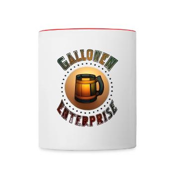 GallonenEnterprise Logo (Gold) - Tasse zweifarbig - Weiß/Rot - Vorne