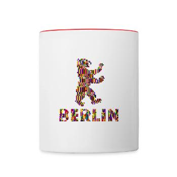 Berlin Pixel Pride - Tasse zweifarbig - Weiß/Rot - Vorne