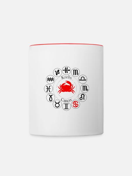star sign Cancer - Contrasting Mug - white/red
