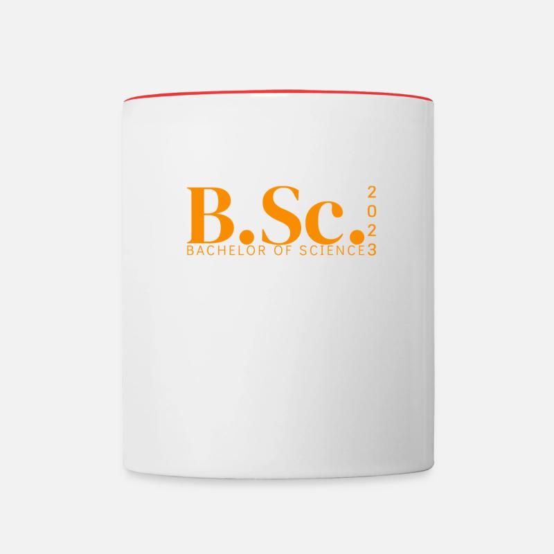 B.Sc. - BACHELOR OF SCIENCE 2023 - Tasse zweifarbig - Weiß/Rot