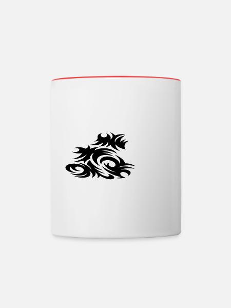 Wellen - Tasse zweifarbig - Weiß/Rot