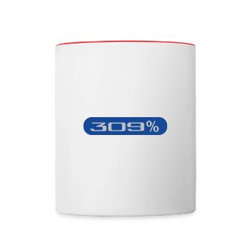 Logo 309% - Mug contrasté - blanc/rouge - Devant