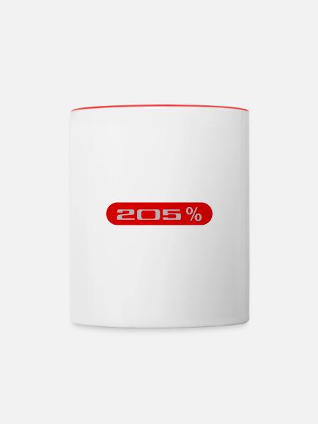 Logo 205% - Mug contrasté - blanc/rouge