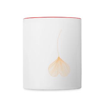 Herzblumenblatt - Tasse zweifarbig - Weiß/Rot - Vorne