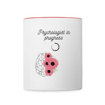 Psychologist in progress - Contrasting Mug - white/red - Front