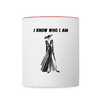 confidence i know who i am - Mug contrasté - blanc/rouge - Devant