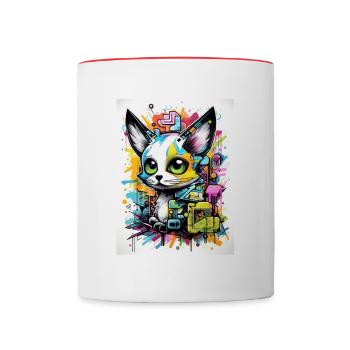 Sweet Cat - Contrasting Mug - white/red - Front