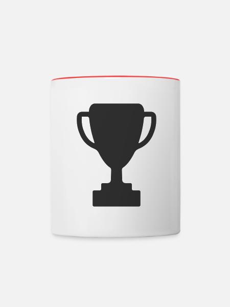 Pokal-Symbol - Tasse zweifarbig - Weiß/Rot