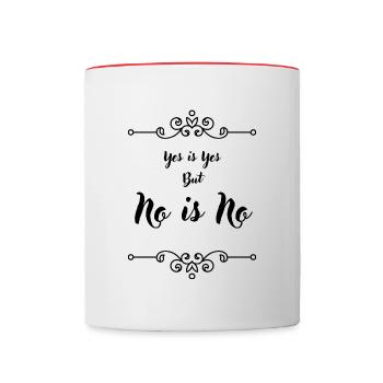 "Yes is Yes" - Mug contrasté - blanc/rouge - Devant