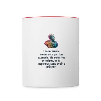 T-shirts Stoïcisme : L'inspiration à portée de soi - Mug contrasté - blanc/rouge - Devant
