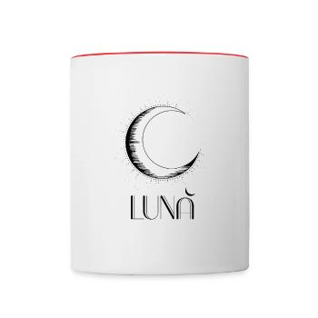 Design minimaliste « Luna » - Mug contrasté - blanc/rouge - Devant