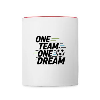 ONE TEAM ONE DREAM - Contrasting Mug - white/red - Front