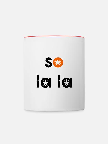 so la la - Tasse zweifarbig - Weiß/Rot