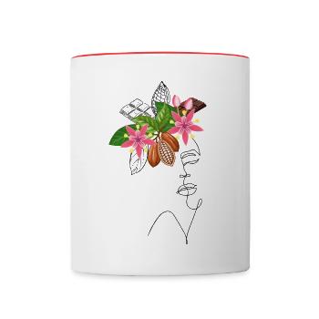 Dame Chocolat - Mug contrasté - blanc/rouge - Devant