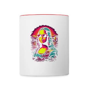 Mona Lisa - Tasse zweifarbig - Weiß/Rot - Vorne