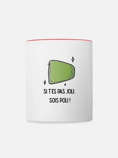 Silex Hache Néolithique Archéologie - Mug contrasté - blanc/rouge