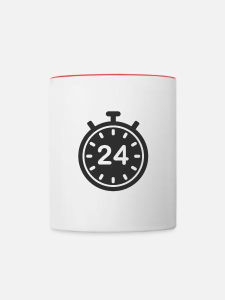 24 Stunden Service 24/7 - Tasse zweifarbig - Weiß/Rot