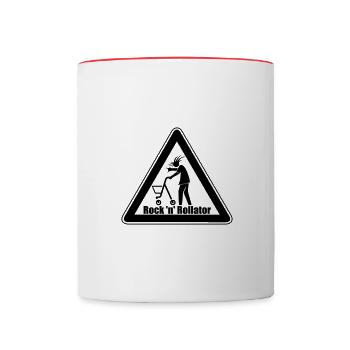 Rock´n´Rollator - Tasse zweifarbig - Weiß/Rot - Vorne
