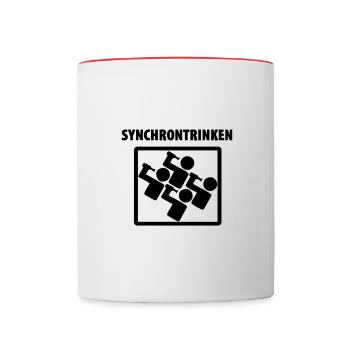 Synchrontrinken - Tasse zweifarbig - Weiß/Rot - Vorne