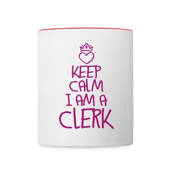 Restez calme Clerk - Mug contrasté - blanc/rouge - Devant