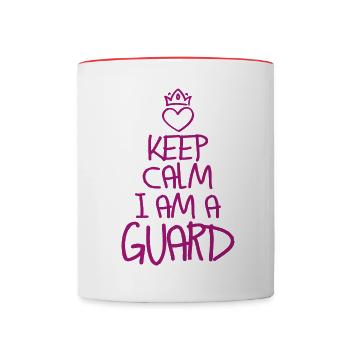Keep Calm Security Guard Cool Security Guard Gift - Contrasting Mug - white/red - Front