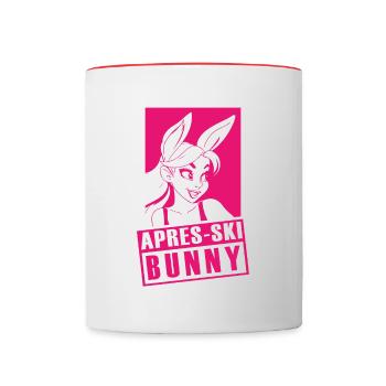 Après SKI Lapin Rose - Mug contrasté - blanc/rouge - Devant