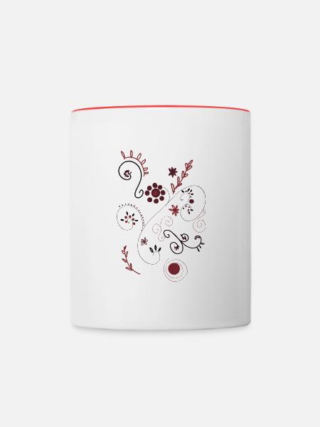 Design-Wirbel - Tasse zweifarbig - Weiß/Rot