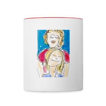 Mutter und Tochter - Tasse zweifarbig - Weiß/Rot - Vorne