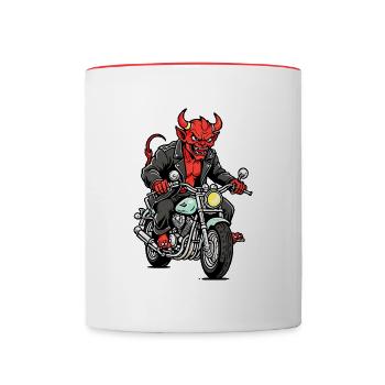 Diable rouge - Mug contrasté - blanc/rouge - Devant