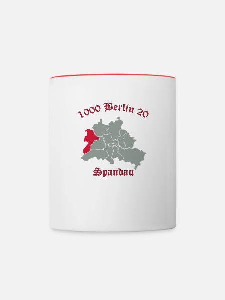 1000 Berlin 20 - Berlin Spandau (vecteur) - Mug contrasté - blanc/rouge