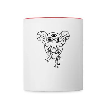 Monster "Maskito" - Tasse zweifarbig - Weiß/Rot - Vorne