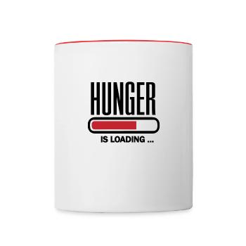 Hunger is loading - Tasse zweifarbig - Weiß/Rot - Vorne