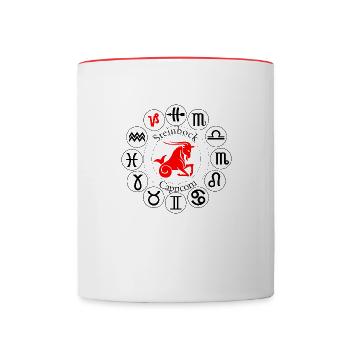 Capricorne Zodiac - Mug contrasté - blanc/rouge - Devant