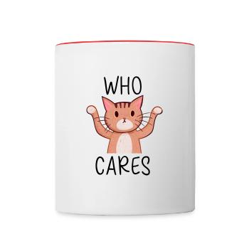 Typisch Katzen Verhaltens Kollektion Sprüche - Tasse zweifarbig - Weiß/Rot - Vorne