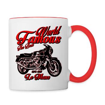 Weltberühmtes Superbike Le Mans - Tasse zweifarbig - Weiß/Rot - Rechts