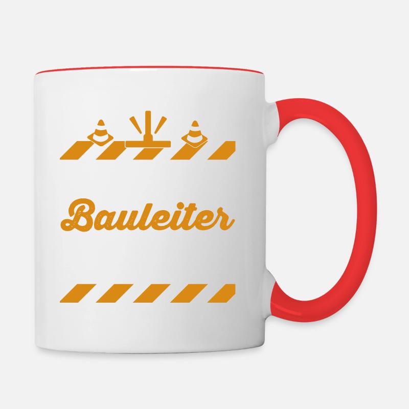 Ich bin der Bauleiter - Tasse zweifarbig - Weiß/Rot