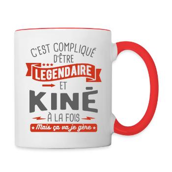légendaire et kiné - Mug contrasté - blanc/rouge - Droite