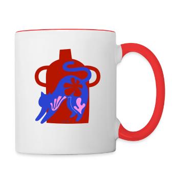Ambiance de l’artiste - Mug contrasté - blanc/rouge - Droite