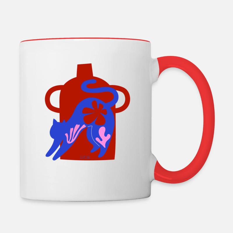 Ambiance de l’artiste - Mug contrasté - blanc/rouge