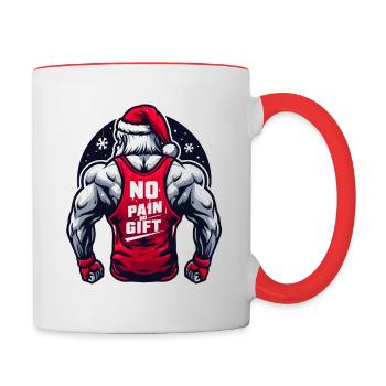 Santa Fitness - Weihnachtstonikum - Tasse zweifarbig - Weiß/Rot - Rechts