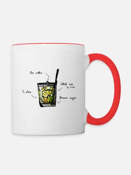 Caipirinha Cocktail - Tasse zweifarbig - Weiß/Rot