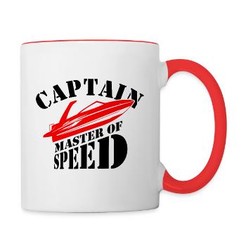 Boat Captain Hobby Gift Skipper - Contrasting Mug - white/red - Right