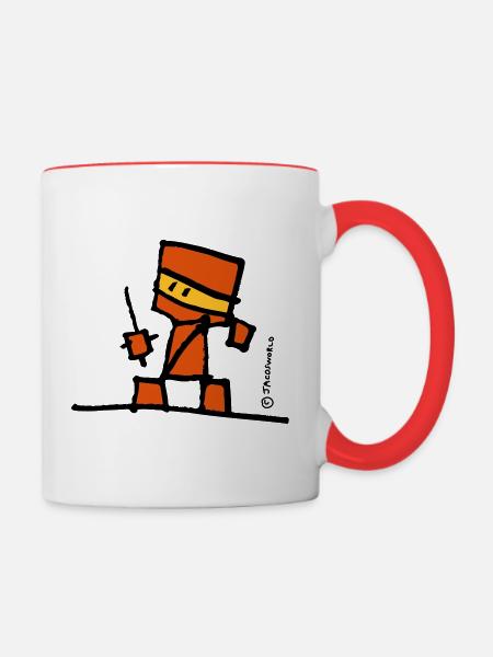 Jaco's World Ninja - Tasse zweifarbig - Weiß/Rot