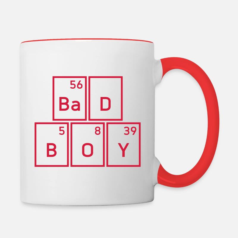Barium, deuterium, boron, oxygen, yttrium - Contrasting Mug - white/red