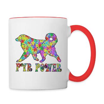 Bouvier des Pyrénées, entièrement personnalisable à volonté - Mug contrasté - blanc/rouge - Droite