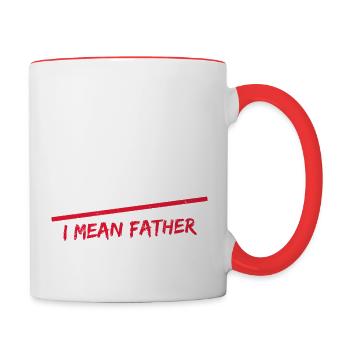 World's greatest farter i mean father - Contrasting Mug - white/red - Right