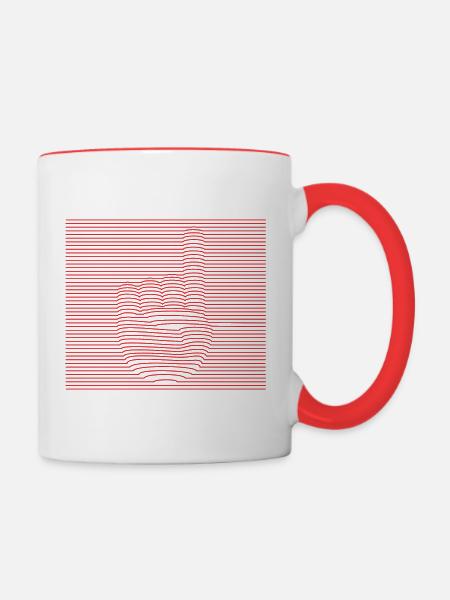 Attention - Tasse zweifarbig - Weiß/Rot
