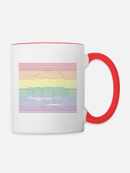 Fist Bump LGBTQ - Tasse zweifarbig - Weiß/Rot