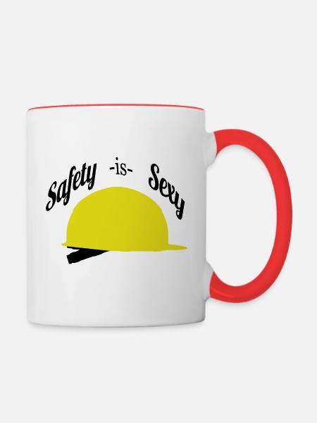 Safety is Sexy Helm - Tasse zweifarbig - Weiß/Rot
