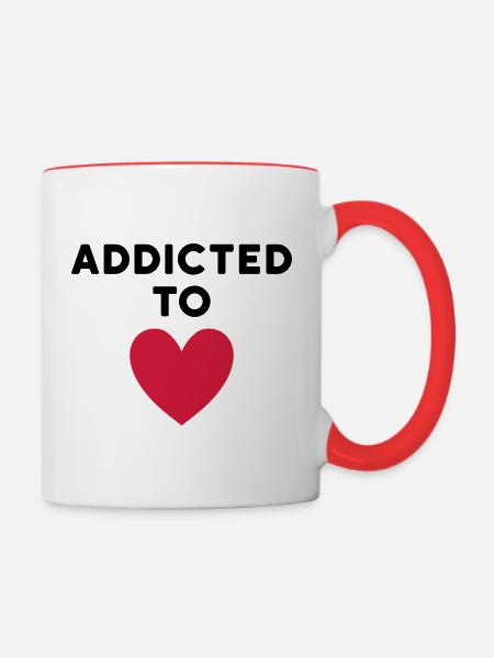 Addicted to love (Herz) - Tasse zweifarbig - Weiß/Rot